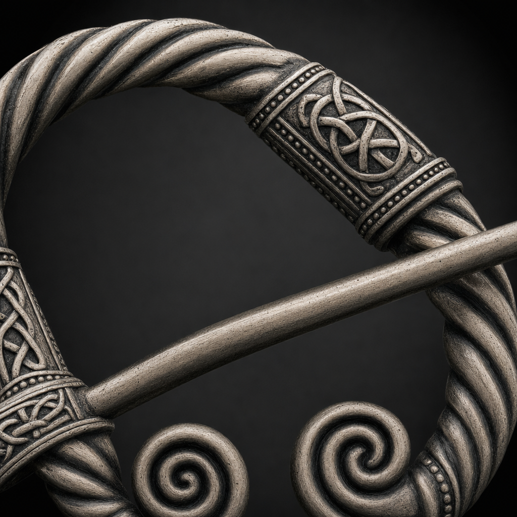 Viking Gedraaide-Wire Penannular Broche voor heren