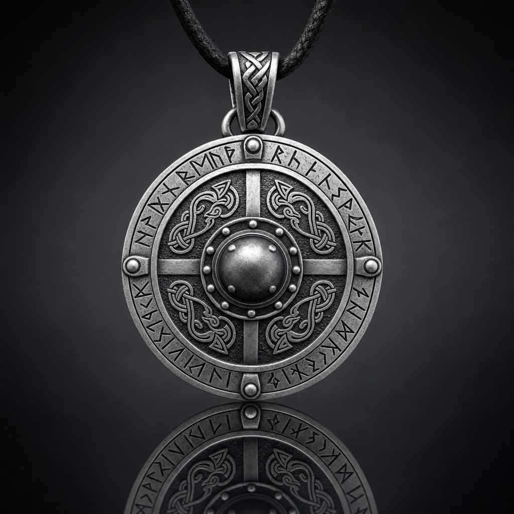 Viking Schild Hanger Ketting met Runen