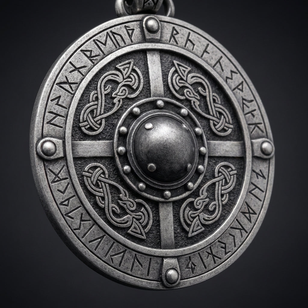 Viking Schild Hanger Ketting met Runen