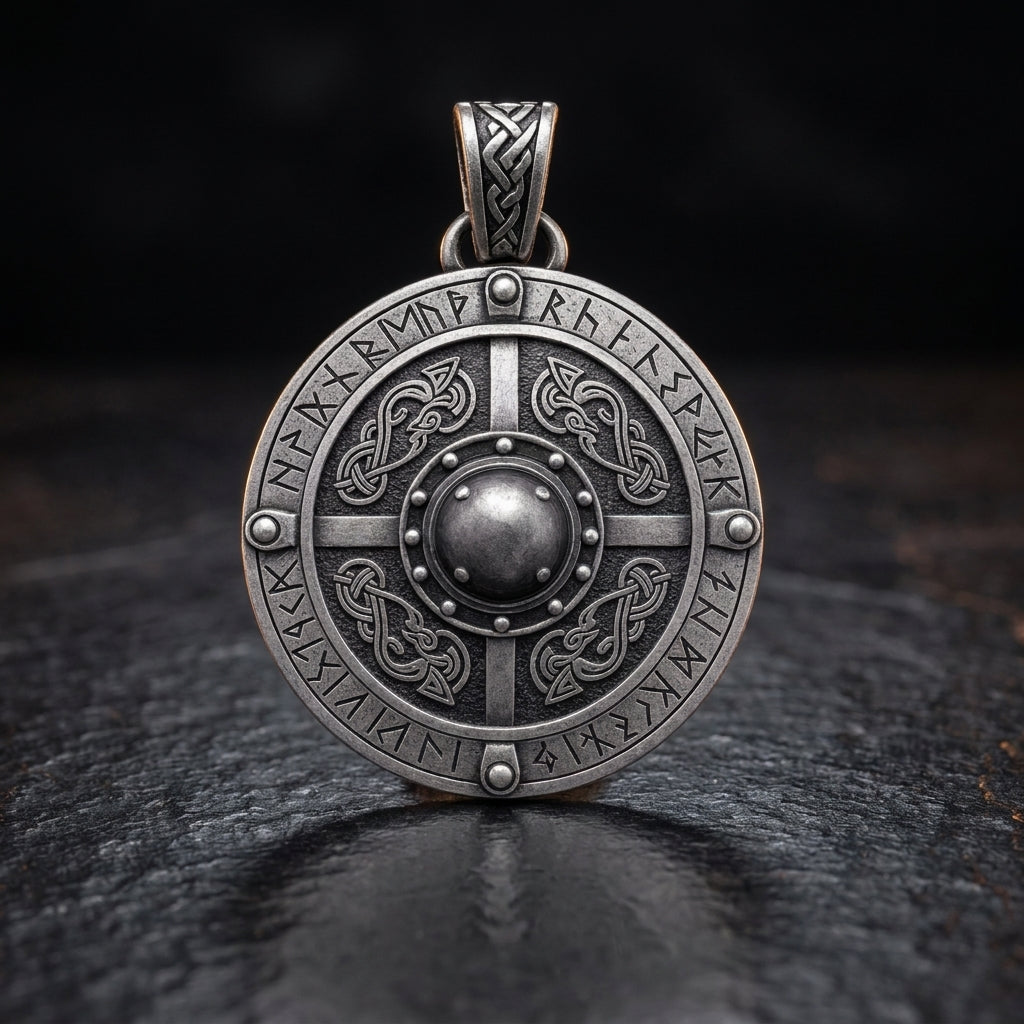 Viking Schild Hanger Ketting met Runen