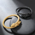 Wolf Head Gedraaide Open Armband