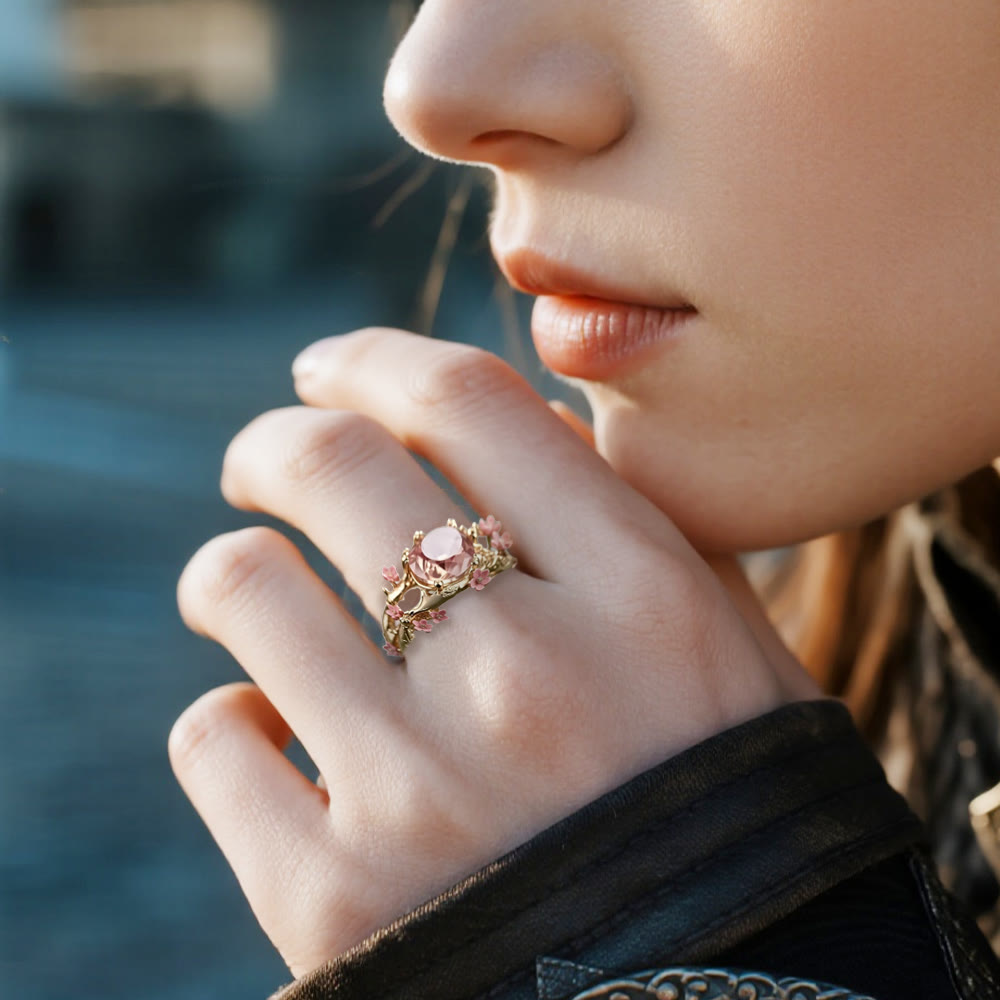 Ring met bloesem en zirkonia – Eeuwige Lente