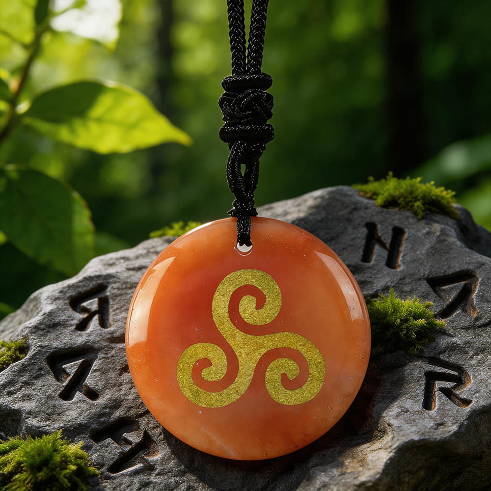 Triskelion Spiral Knot Crystal Ketting