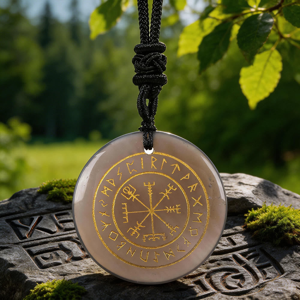 Vegvísir Rune Guidance Crystal Ketting