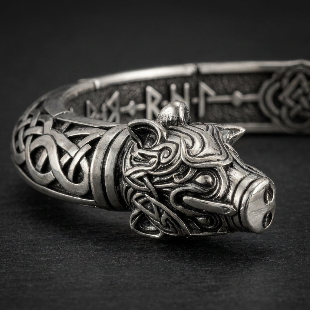 Viking Everzwijn Gullinbursti Klemarmband