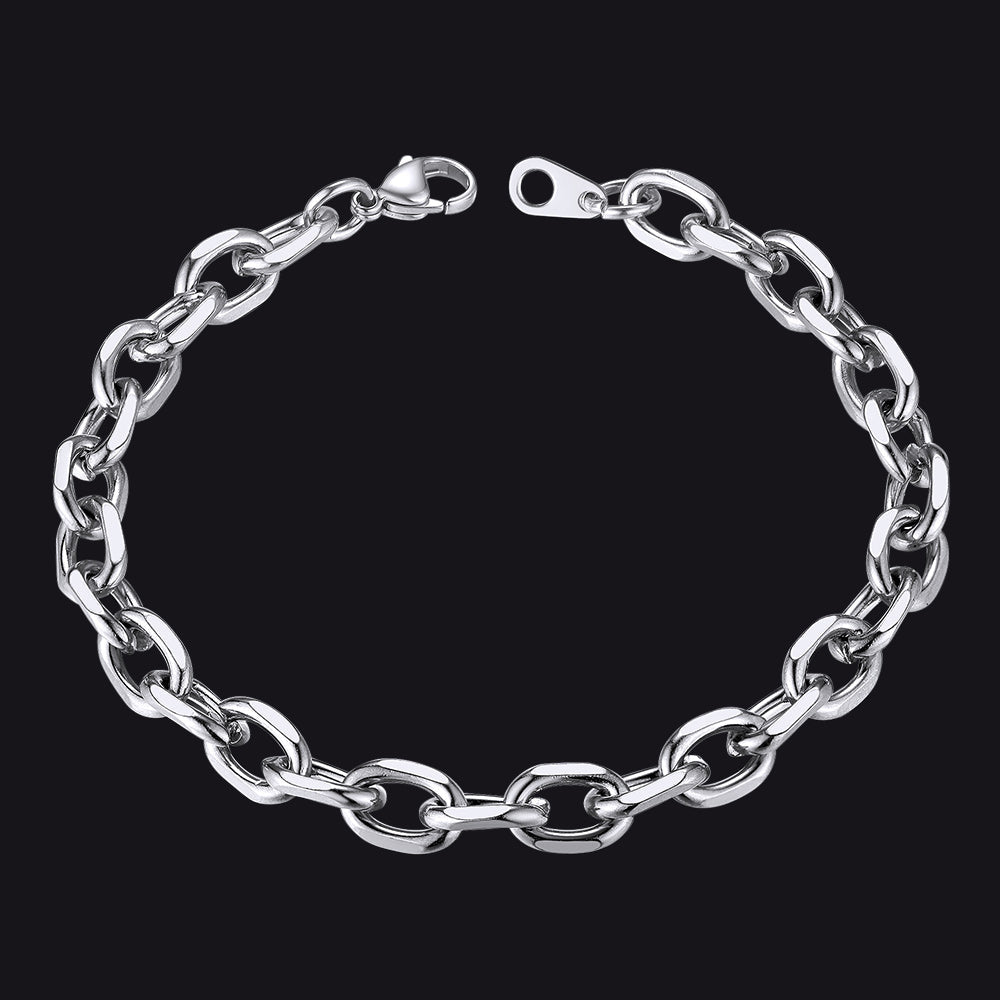 Roestvrij staal Rolo Schakel Armband voor heren