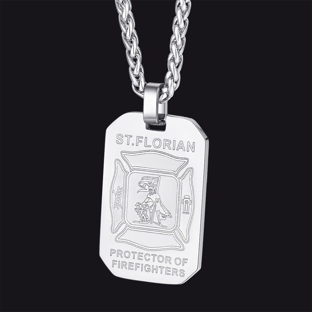 Ketting met Sint-Florianus – brandweer, 316L staal
