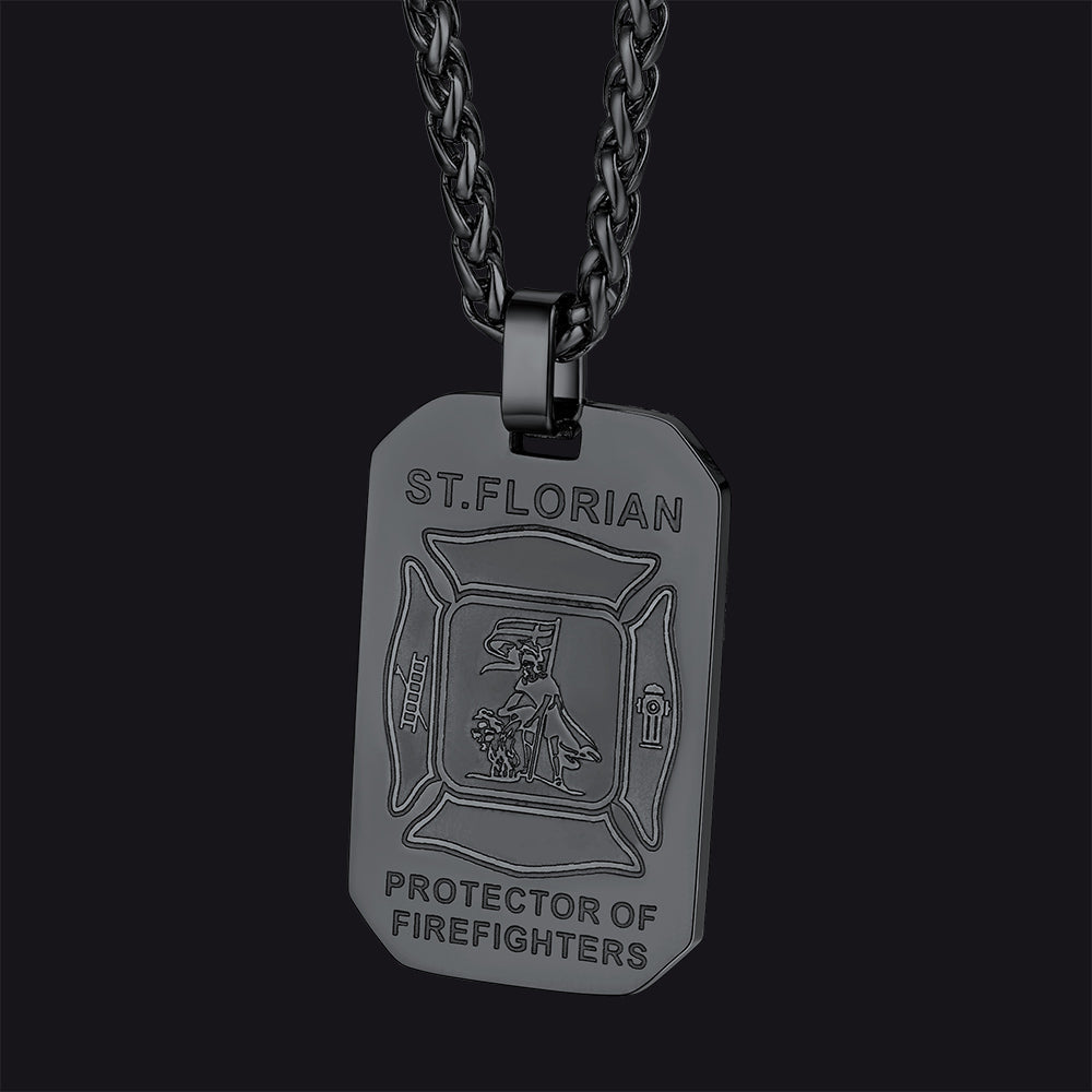 Ketting met Sint-Florianus – brandweer, 316L staal