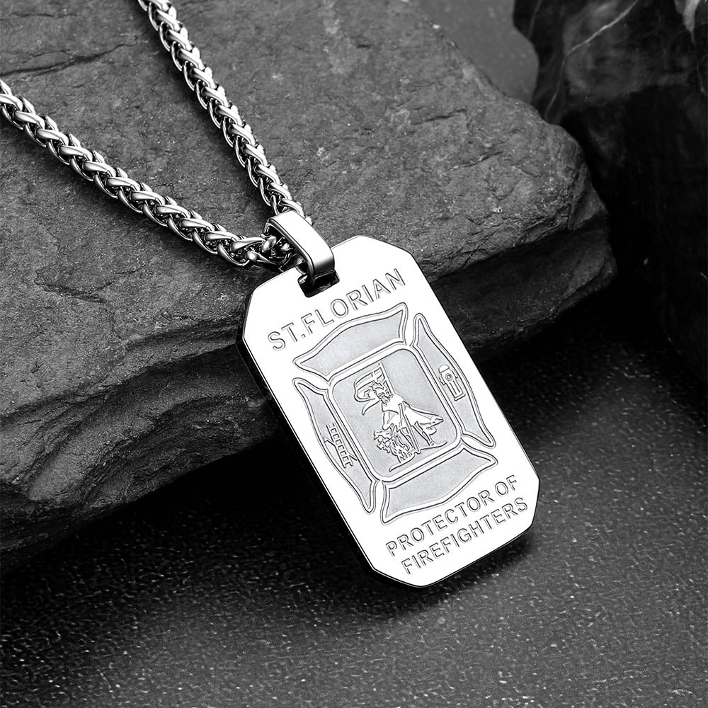 Ketting met Sint-Florianus – brandweer, 316L staal