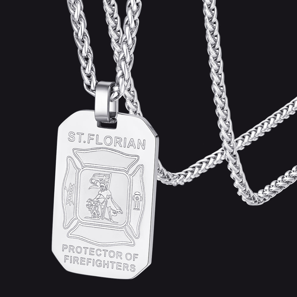 Ketting met Sint-Florianus – brandweer, 316L staal