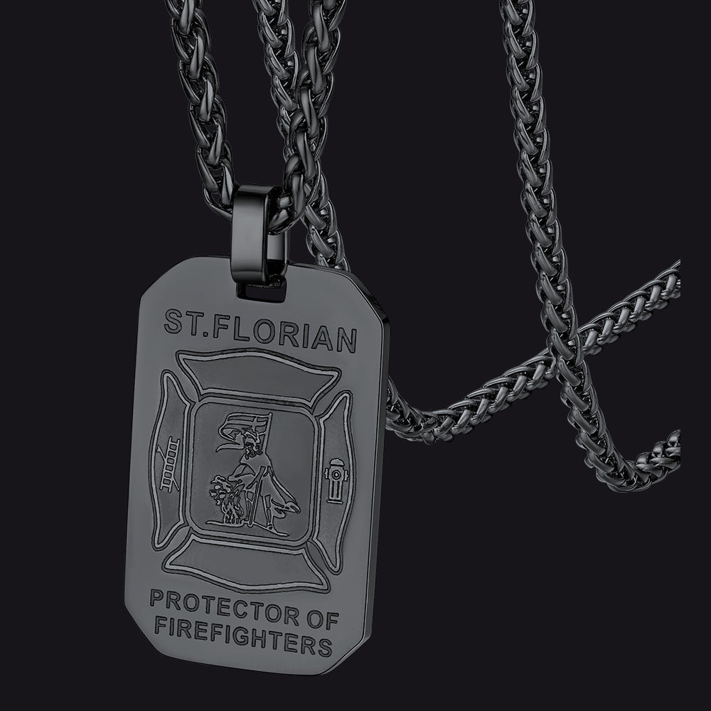 Ketting met Sint-Florianus – brandweer, 316L staal