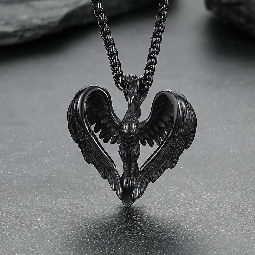 Vintage Phoenix Heart Hanger Ketting voor heren