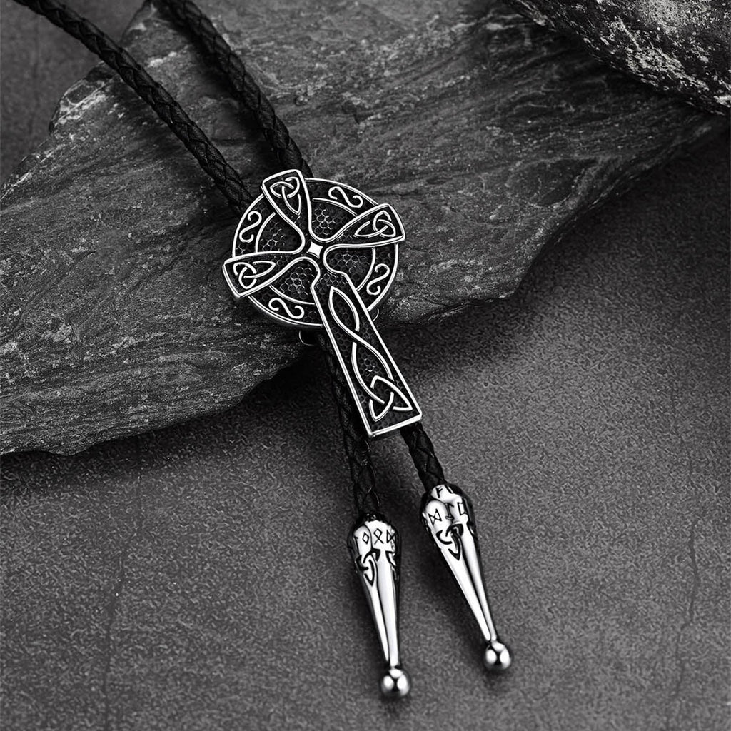 Bolo tie met Keltisch kruis – 316L roestvrij staal