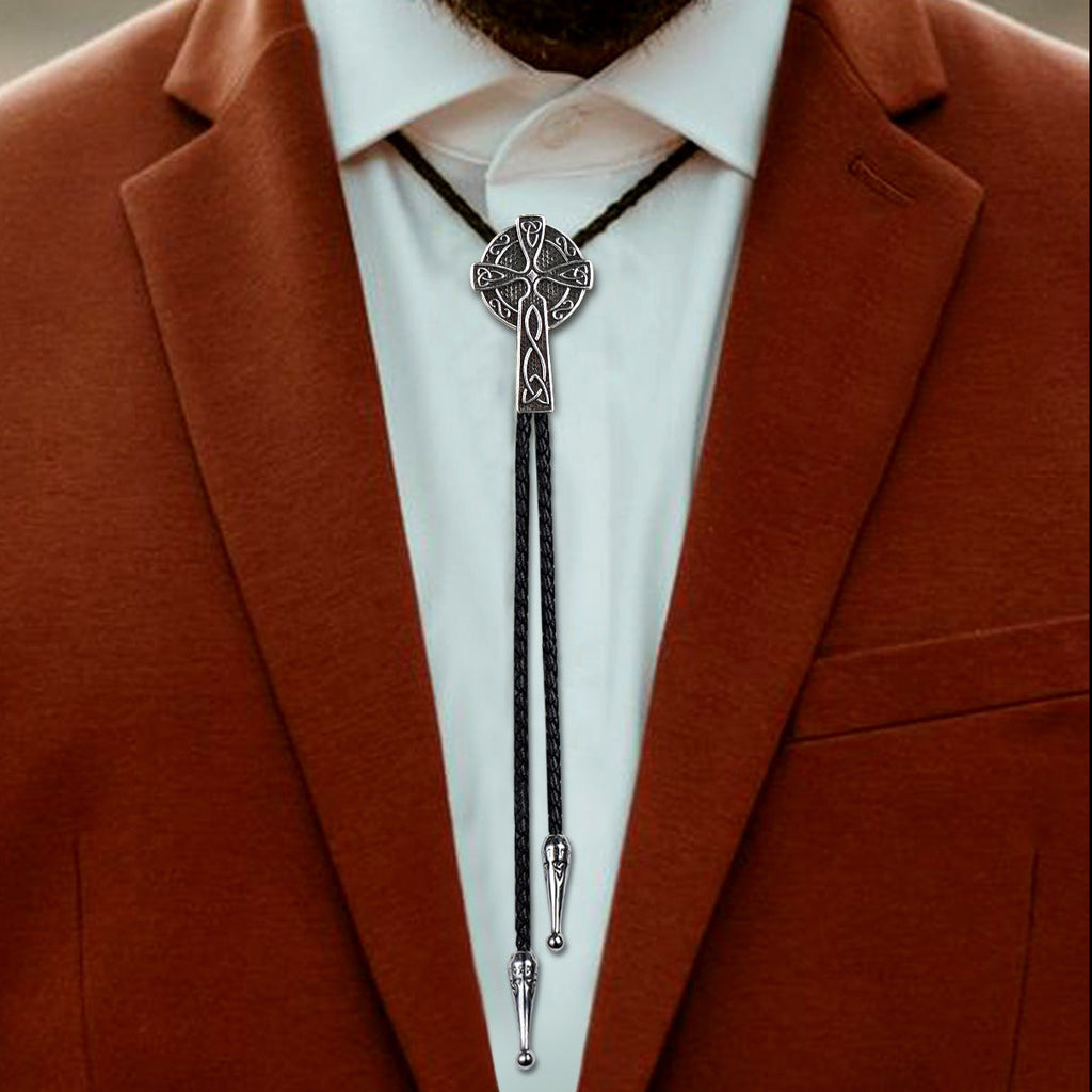 Bolo tie met Keltisch kruis – 316L roestvrij staal