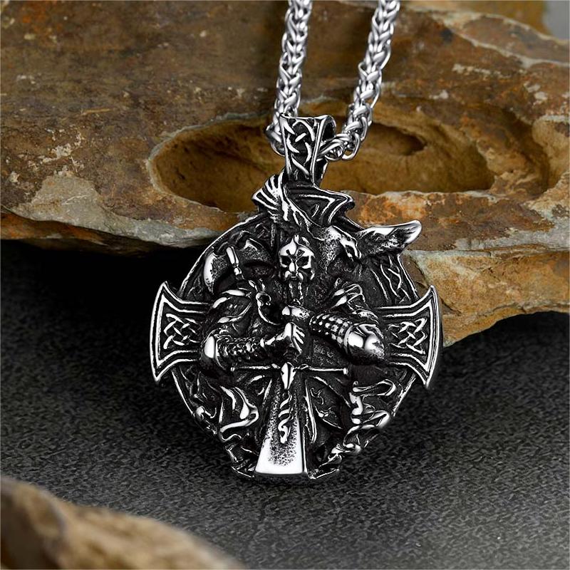 Noorse Viking Odin Kruis Hanger Ketting voor heren