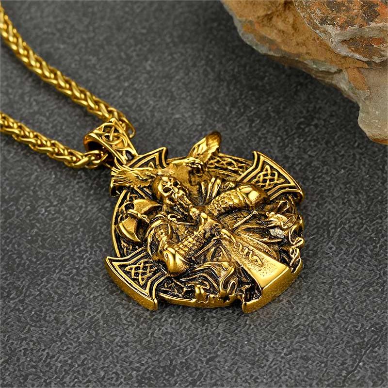 Noorse Viking Odin Kruis Hanger Ketting voor heren