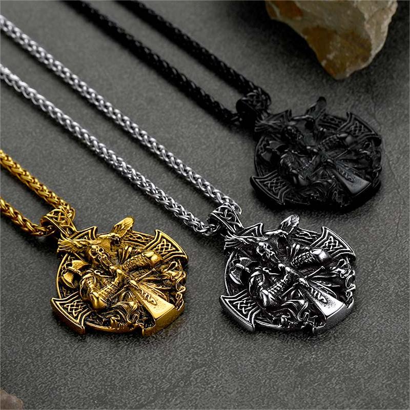 Noorse Viking Odin Kruis Hanger Ketting voor heren