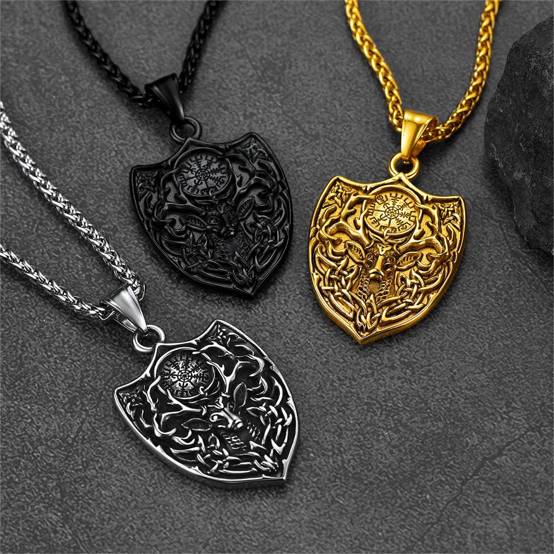 Noorse Viking Kompas Deer Ketting For Men