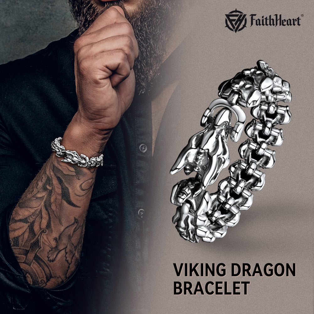 Viking Draak Head Armband Stainless Punk Armband