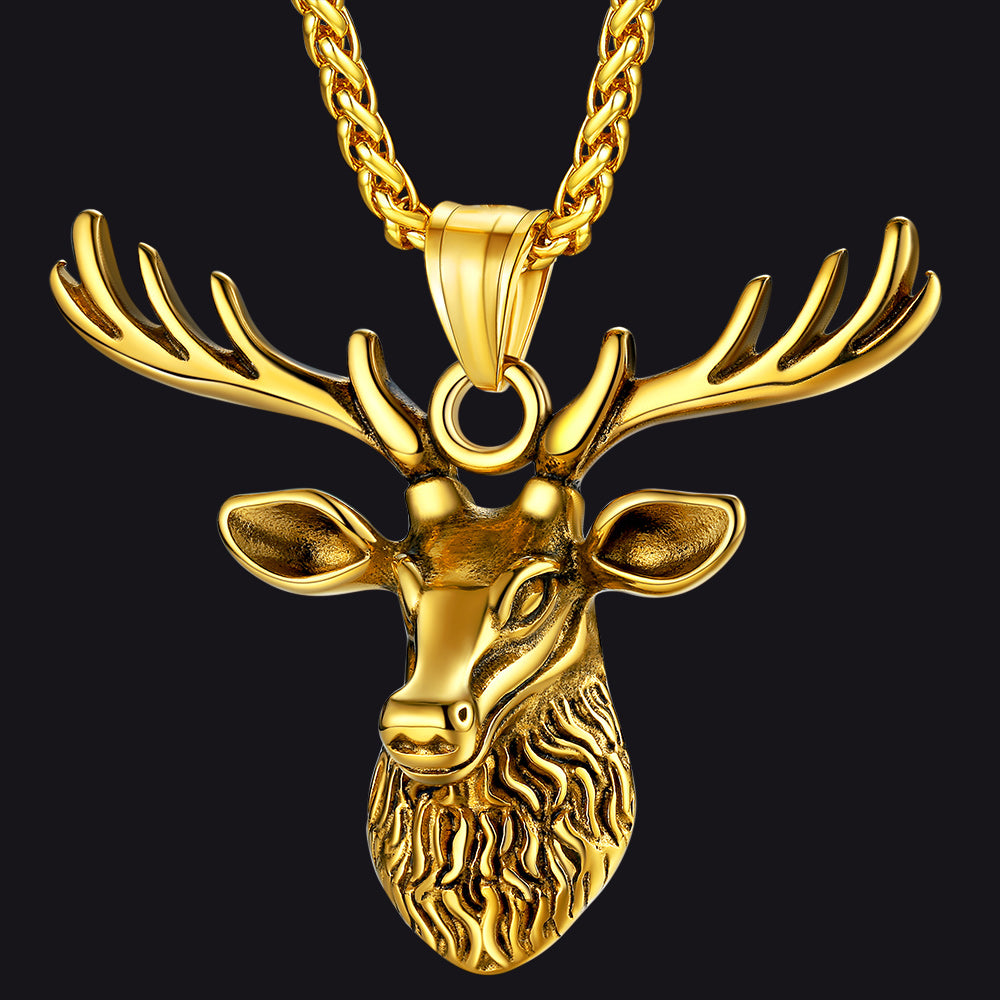 Vintage Viking Deer Ketting Hanger voor heren Women