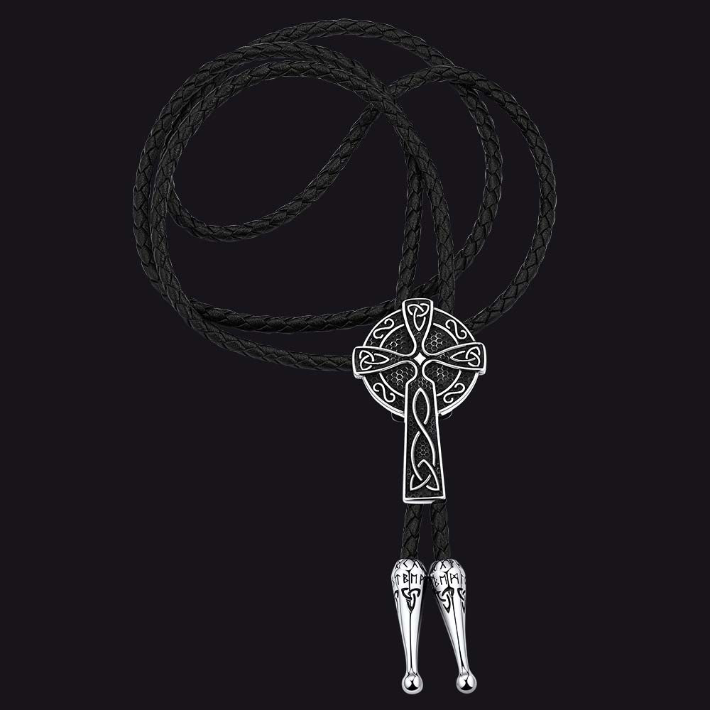 Bolo tie met Keltisch kruis – 316L roestvrij staal